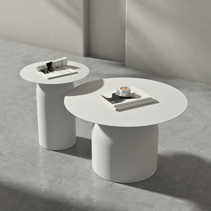 Mid-Century Modern Metal Coffee Table Round 1/2 Cocktail Table