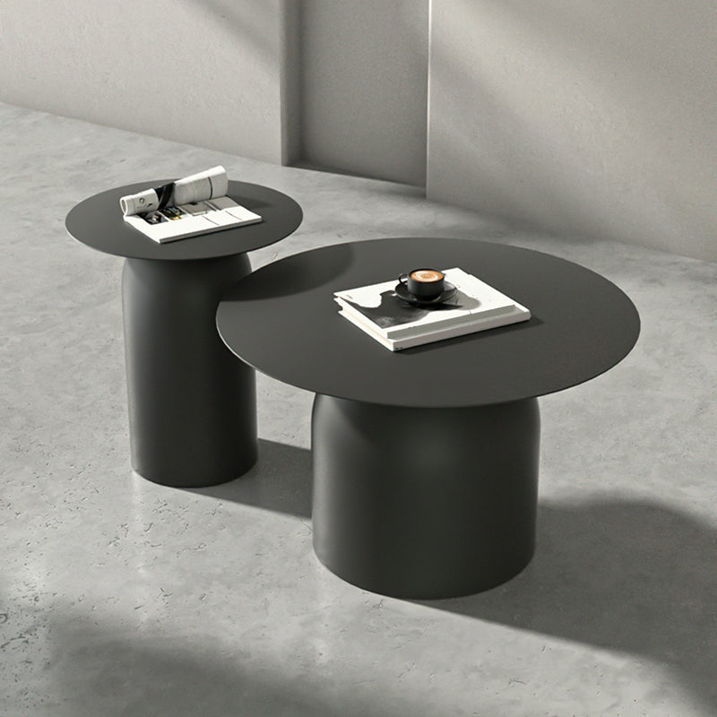 Mid-Century Modern Metal Coffee Table Round 1/2 Cocktail Table