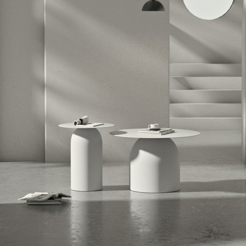 Mid-Century Modern Metal Coffee Table Round 1/2 Cocktail Table