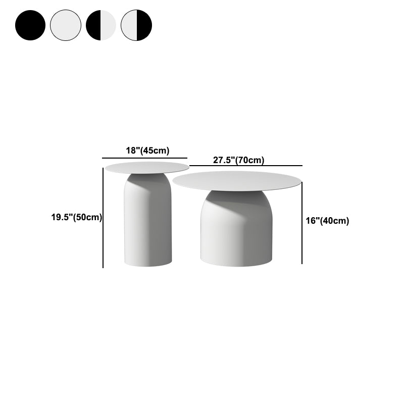 Mid-Century Modern Metal Coffee Table Round 1/2 Cocktail Table