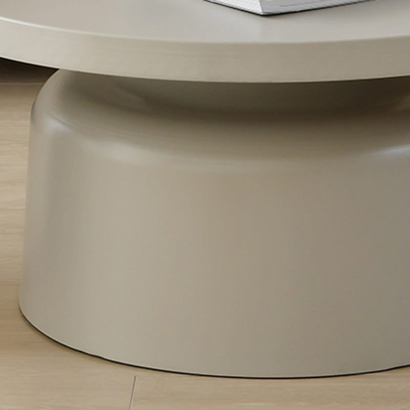 Black/White Metal Coffee Table Round Tray Top Cocktail Table