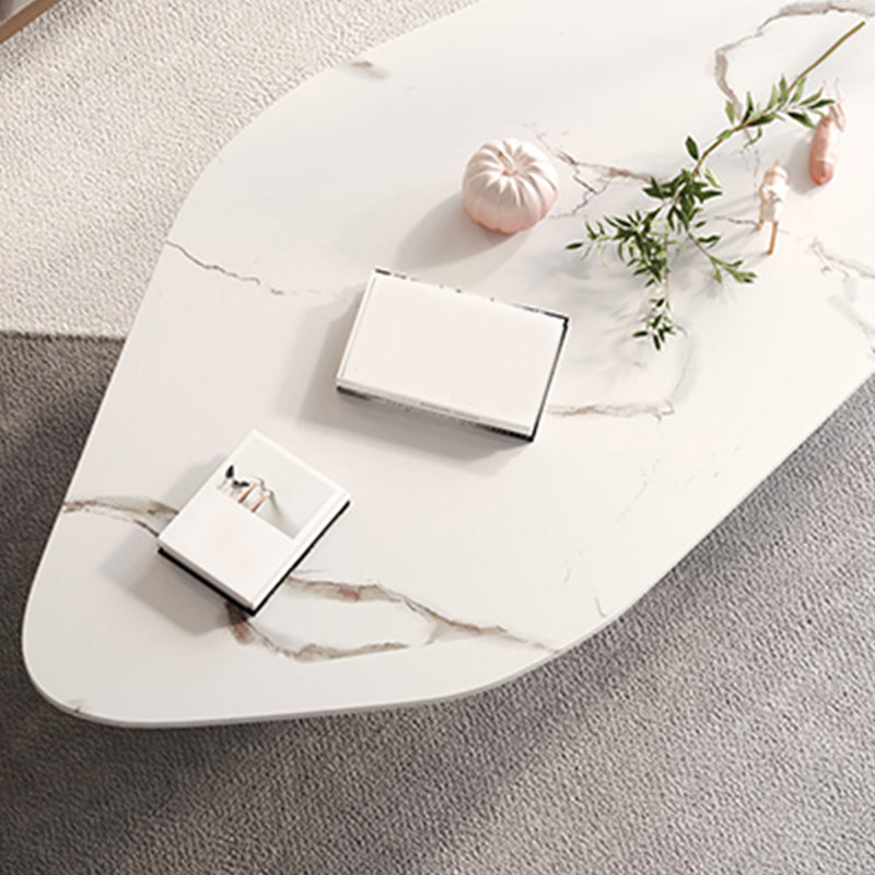 15.74" Tall 1 Single Stone Top Cocktail Table Geometric Coffee Table