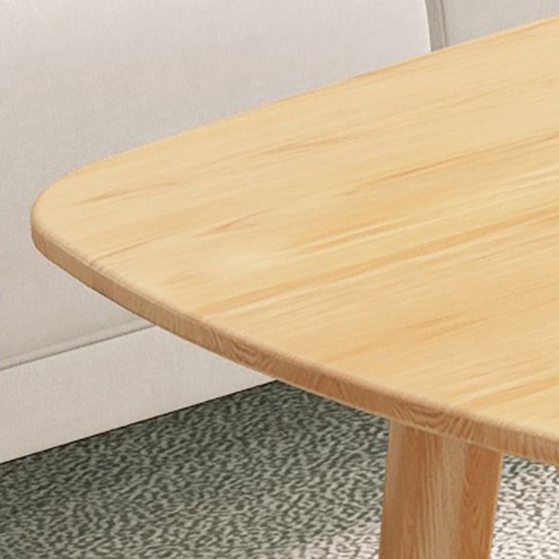 Scandinavian 4 Legs Coffee Table with Shelf Wood Cocktail Table