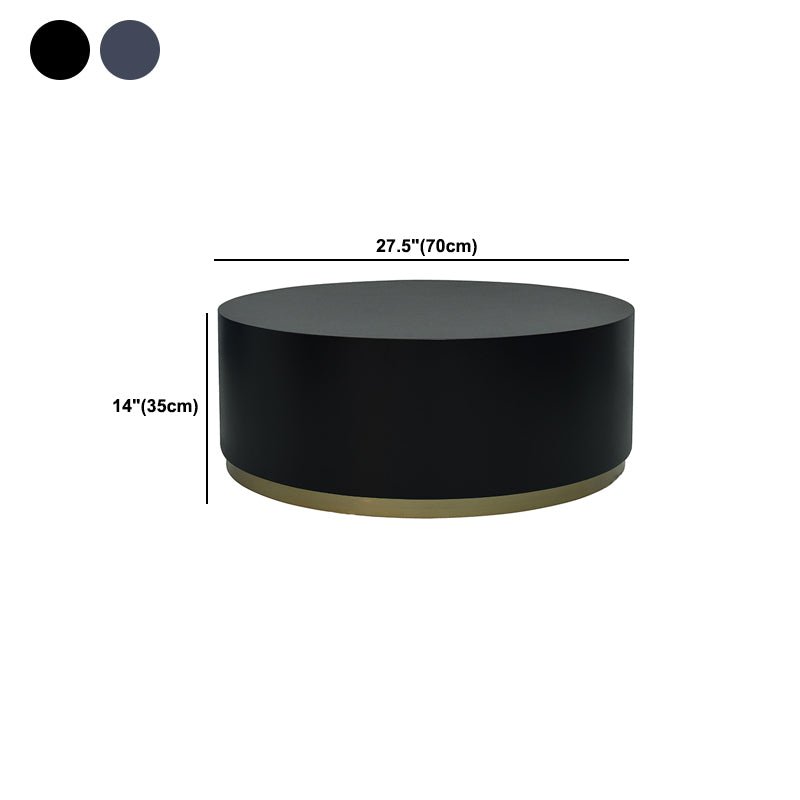 1 Single Round Coffee Table Drum Coffee Table in Black/Dark Grey