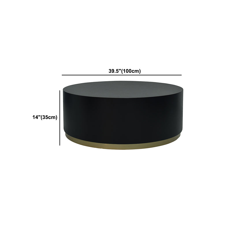 1 Single Round Coffee Table Drum Coffee Table in Black/Dark Grey