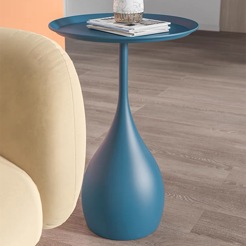 Pedestal Design Metal Base Blue/gold/black Table Top Metal Base Round Side Table