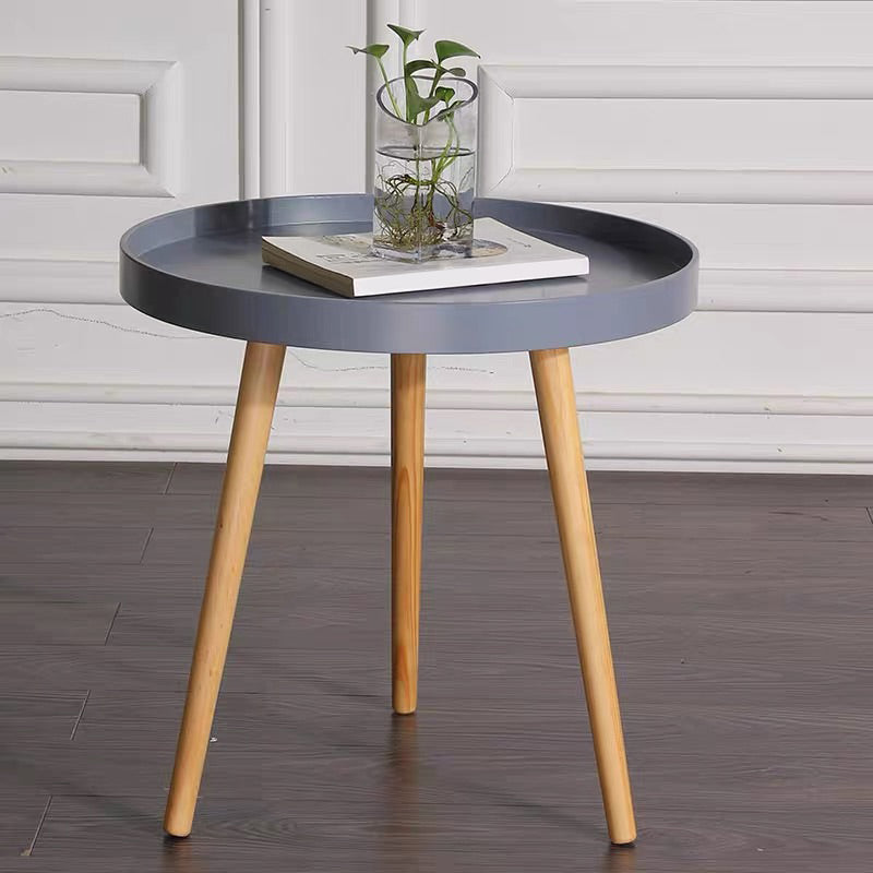 3 Legs Base Design Density Board  End Table with Round Side Table