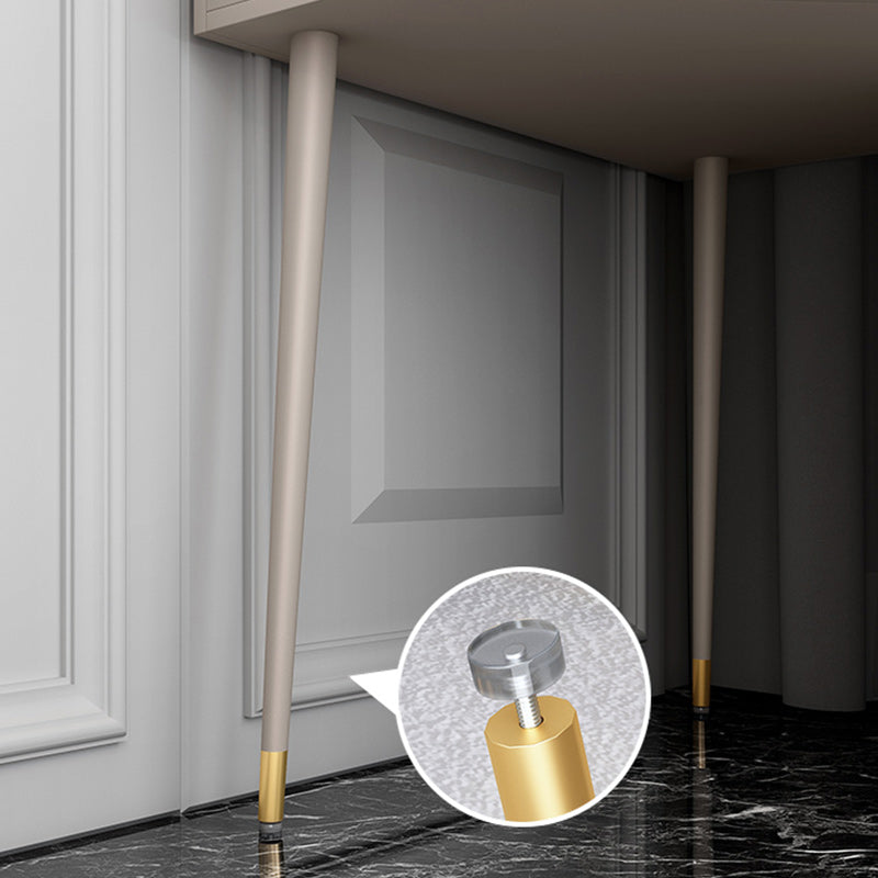 Glam White/Grey Makeup Vanity Desk Slate Top Vanity Makeup Table Set