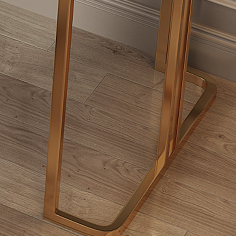 wood and Faux Leather Glam Makeup Counter Beige Make-up Vanity