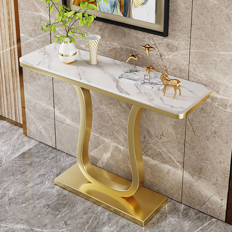 36 inch Hihg Hall Console Accent Table- Stone Rectangle Console Table