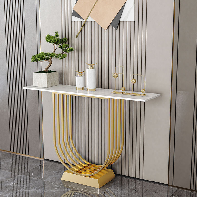 11.81 inch Wide White/Black Console Table Contemporary Console Sofa Table
