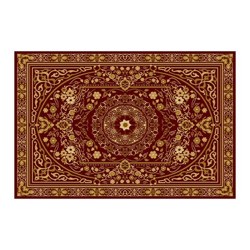 Dark Brown Graphic Rug Polyester Modern Rug Washable Area Rug for Sitting Room