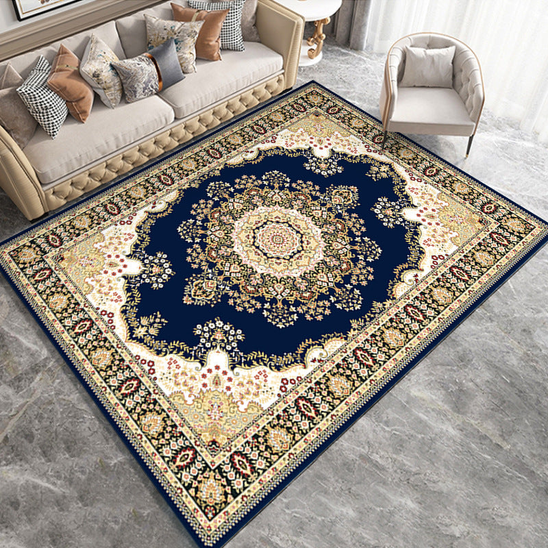 Dark Brown Graphic Rug Polyester Modern Rug Washable Area Rug for Sitting Room