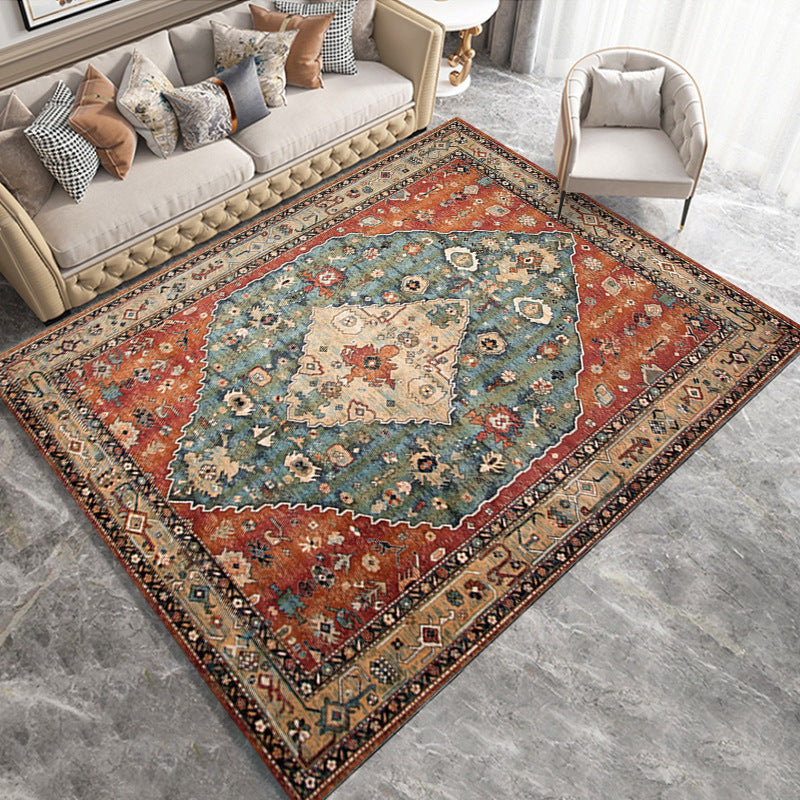 Dark Brown Graphic Rug Polyester Modern Rug Washable Area Rug for Sitting Room