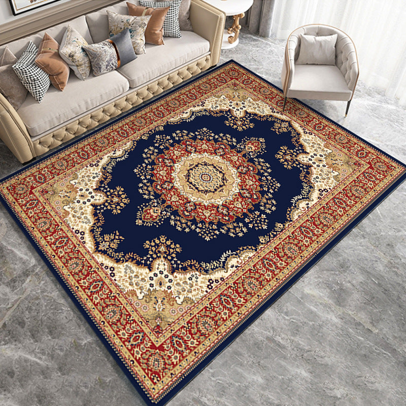 Dark Brown Graphic Rug Polyester Modern Rug Washable Area Rug for Sitting Room