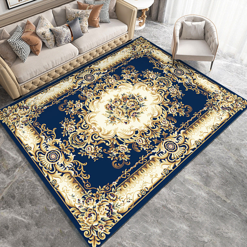 Dark Brown Graphic Rug Polyester Modern Rug Washable Area Rug for Sitting Room