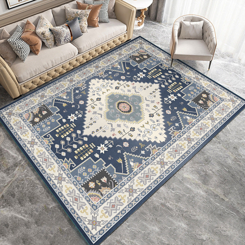 Dark Brown Graphic Rug Polyester Modern Rug Washable Area Rug for Sitting Room