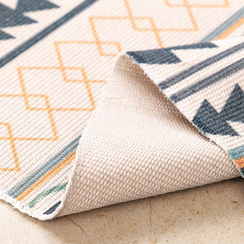 Bohemian Southwestern Print Rug Cotton Fringe Carpet Washable Area Rug for Living Room