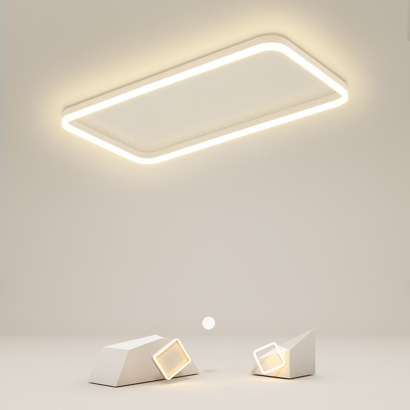 Square Shape Ceiling Light Modern Metal Flush Mount with Acrylic Shade for Living Room