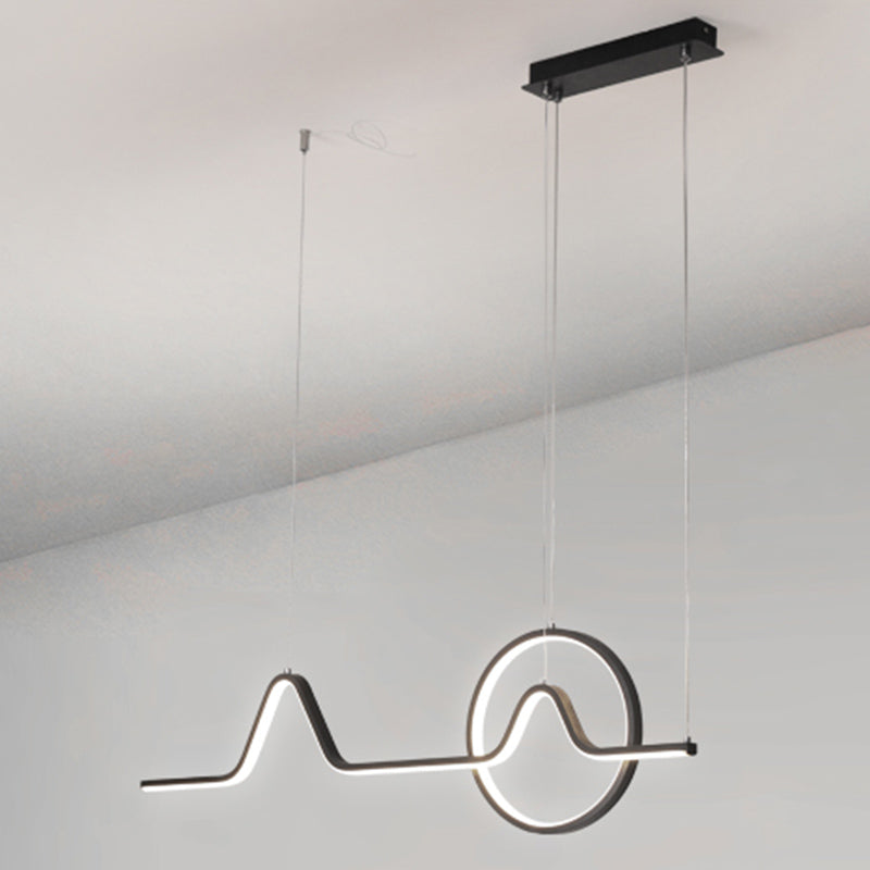 Linear Shape Island Pendants Contemporary Metal 2 Light Pendant Lighting Fixtures