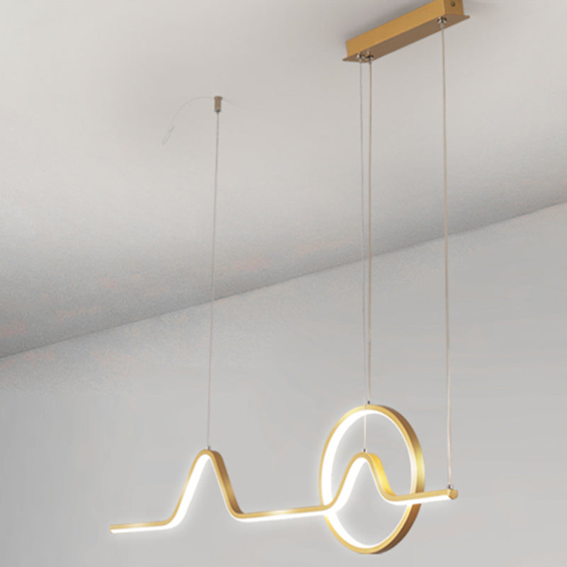 Linear Shape Island Pendants Contemporary Metal 2 Light Pendant Lighting Fixtures