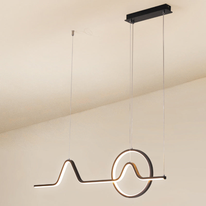 Linear Shape Island Pendants Contemporary Metal 2 Light Pendant Lighting Fixtures