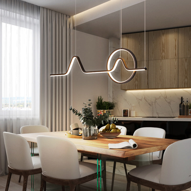 Linear Shape Island Pendants Contemporary Metal 2 Light Pendant Lighting Fixtures