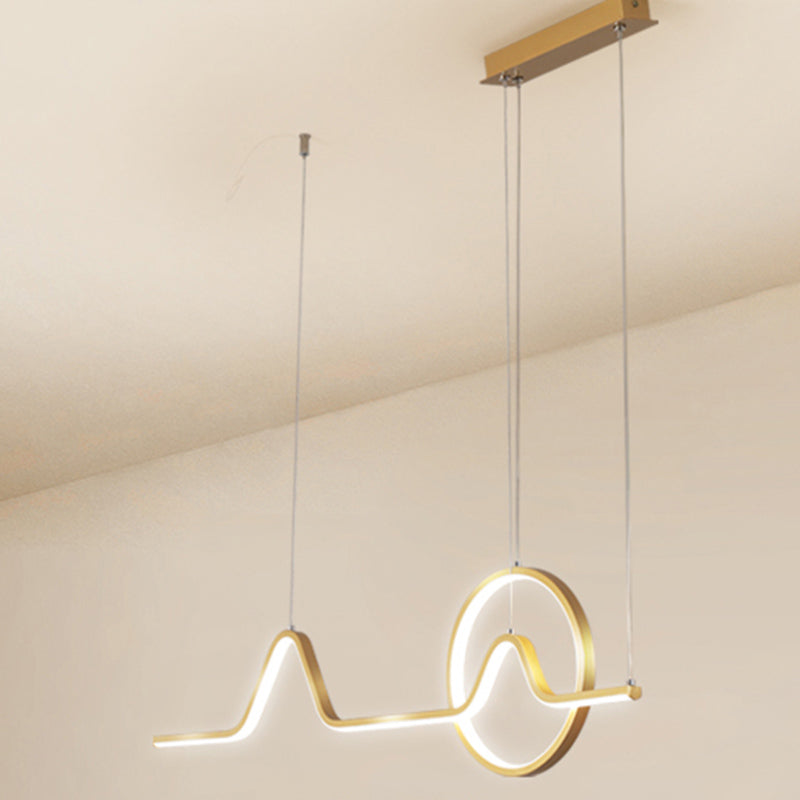 Linear Shape Island Pendants Contemporary Metal 2 Light Pendant Lighting Fixtures