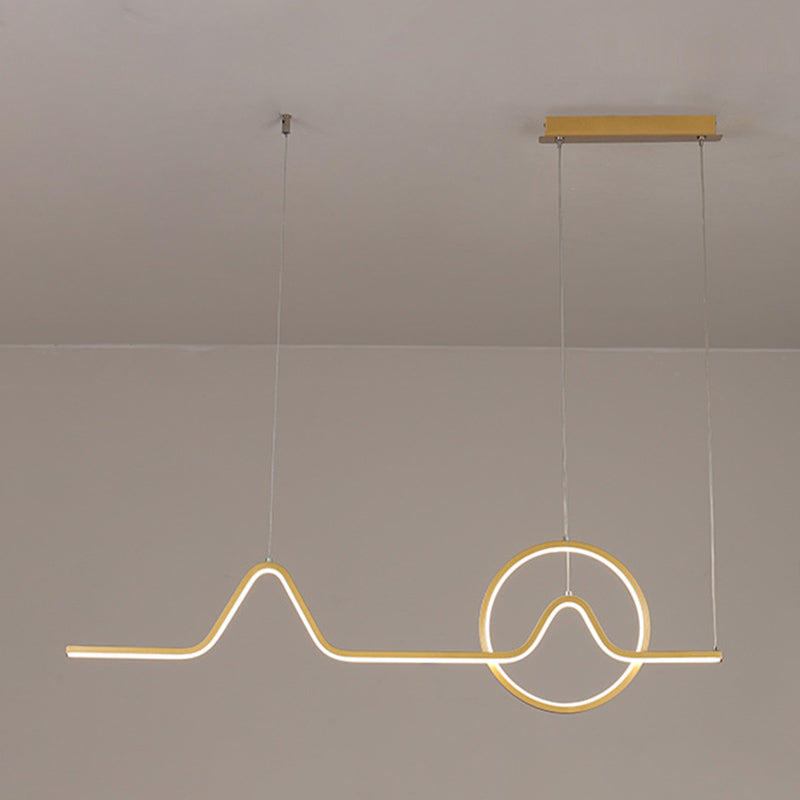 Linear Shape Island Pendants Contemporary Metal 2 Light Pendant Lighting Fixtures