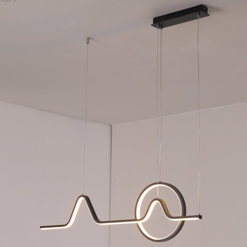 Linear Shape Island Pendants Contemporary Metal 2 Light Pendant Lighting Fixtures