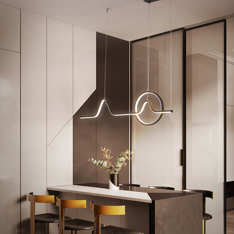 Linear Shape Island Pendants Contemporary Metal 2 Light Pendant Lighting Fixtures