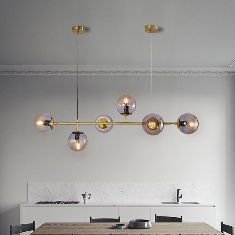 Glass Island Lighting Fixture Modern Style Hanging Lighting Fixture