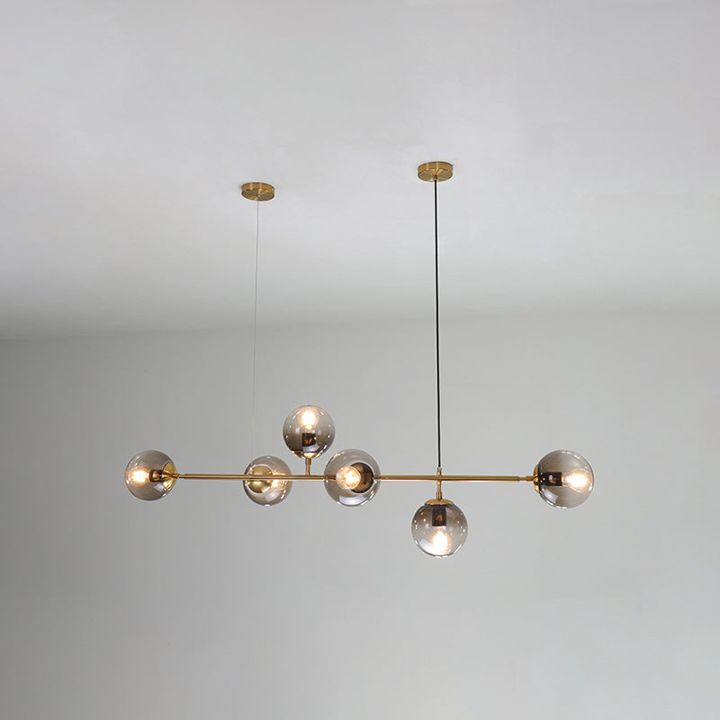 Glass Island Lighting Fixture Modern Style Hanging Lighting Fixture