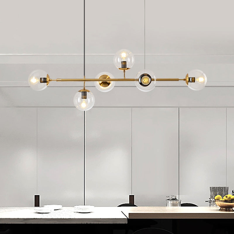 Glass Island Lighting Fixture Modern Style Hanging Lighting Fixture