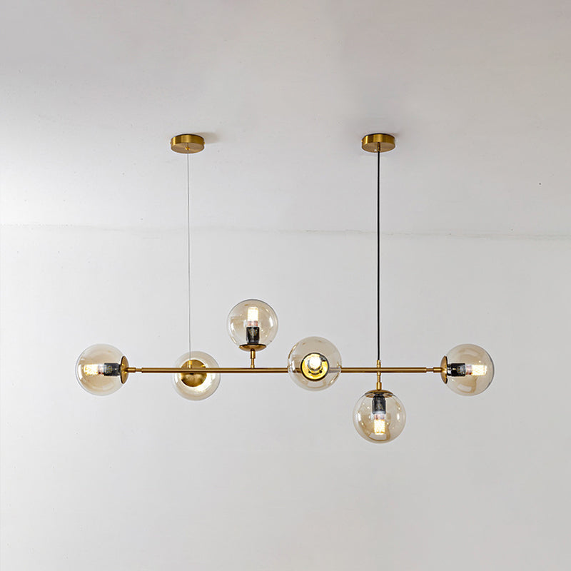 Glass Island Lighting Fixture Modern Style Hanging Lighting Fixture