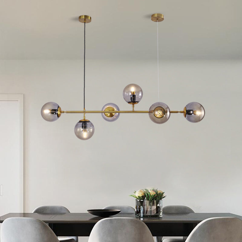 Glass Island Lighting Fixture Modern Style Hanging Lighting Fixture