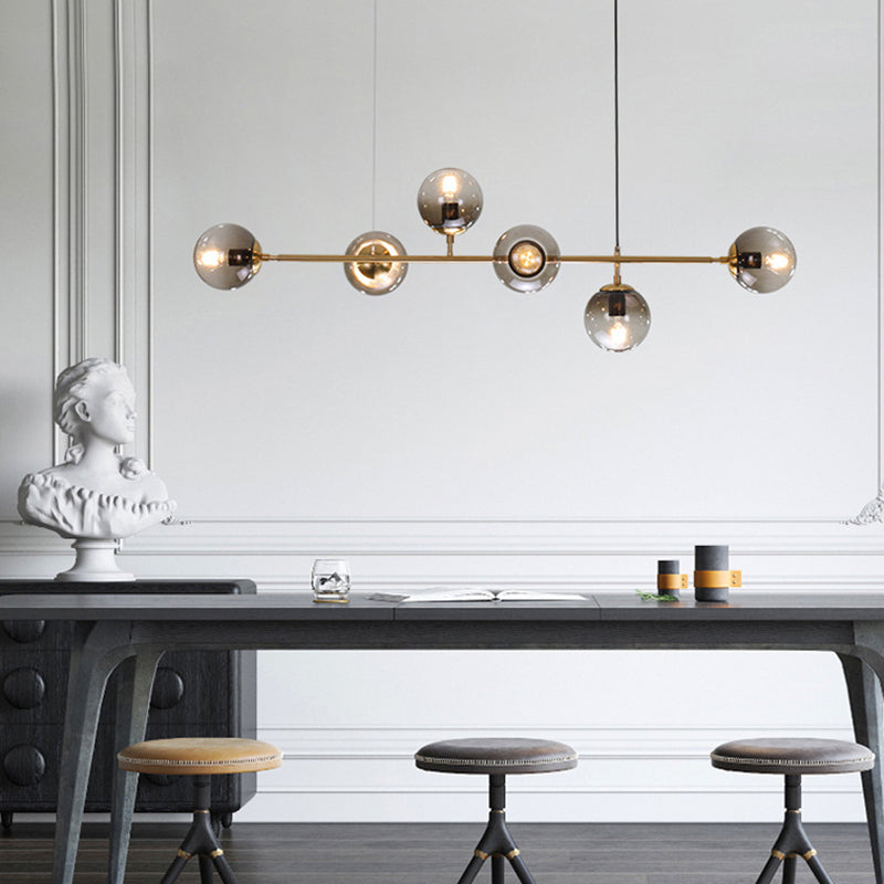 Glass Island Lighting Fixture Modern Style Hanging Lighting Fixture