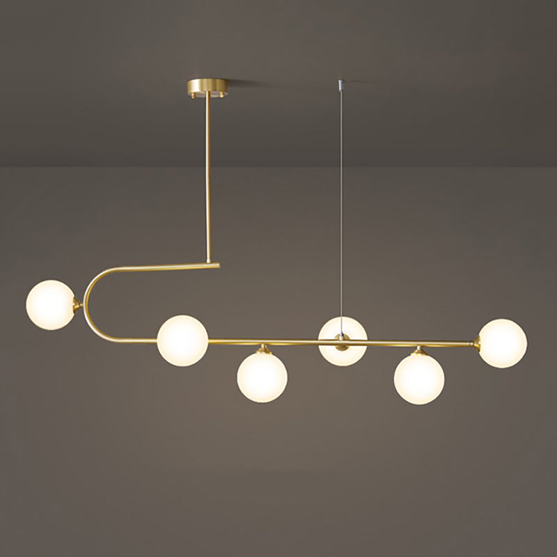 Glass Ball Shape Island Chandelier Light Modern Style Chandelier Lighting Fixture