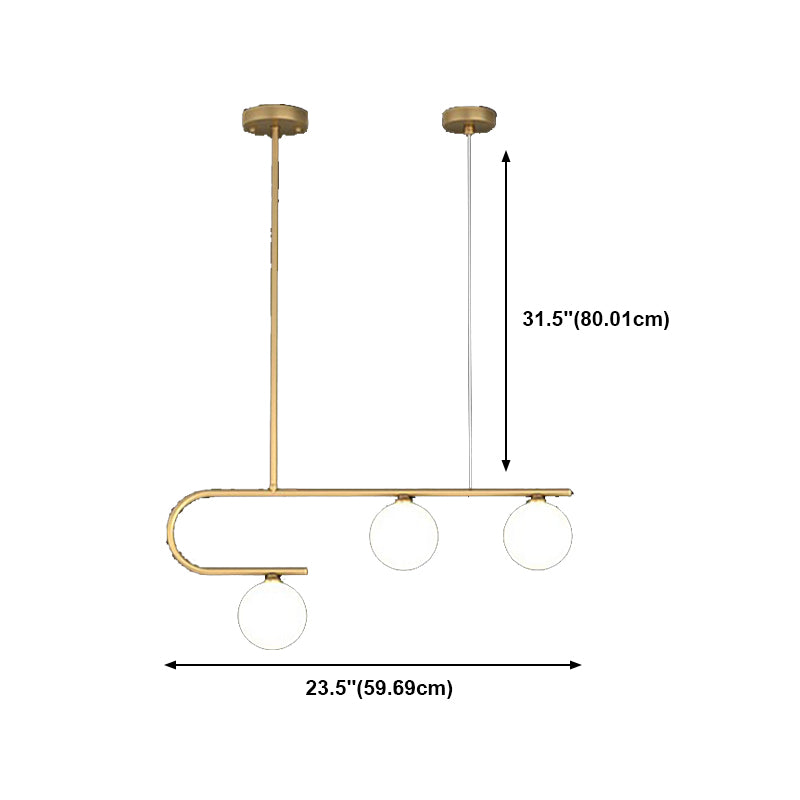 Glass Ball Shape Island Chandelier Light Modern Style Chandelier Lighting Fixture