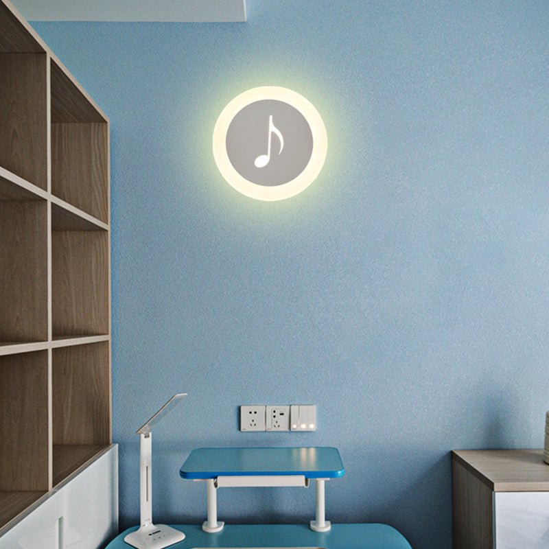1-Light Geometric Wall Mount Light Modern Style Metal Wall Lighting Ideas in White