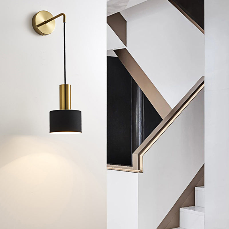 Modern Style Cylindrical Shape Wall Lighting Metal 1 Light Wall Lights for Bedroom