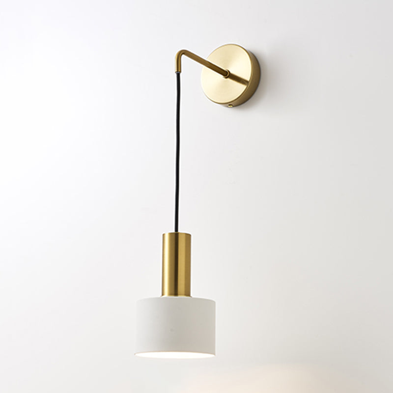 Modern Style Cylindrical Shape Wall Lighting Metal 1 Light Wall Lights for Bedroom
