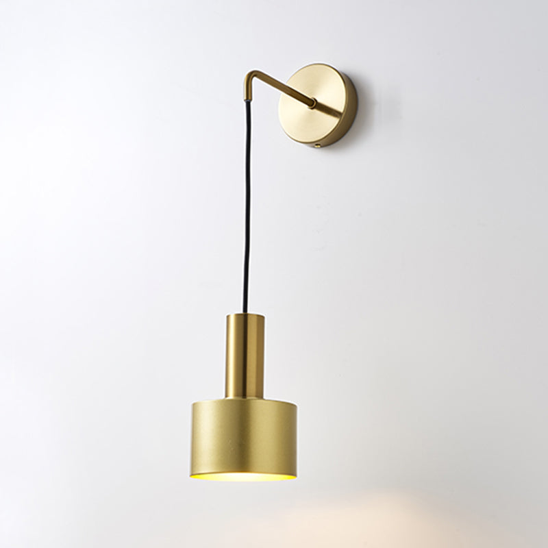 Modern Style Cylindrical Shape Wall Lighting Metal 1 Light Wall Lights for Bedroom