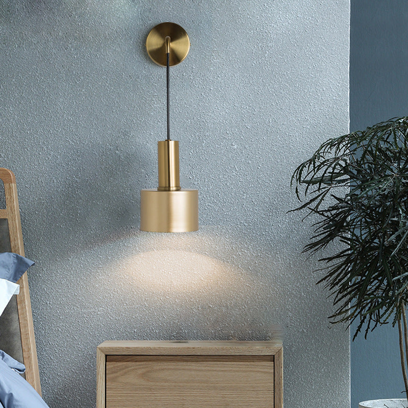Modern Style Cylindrical Shape Wall Lighting Metal 1 Light Wall Lights for Bedroom