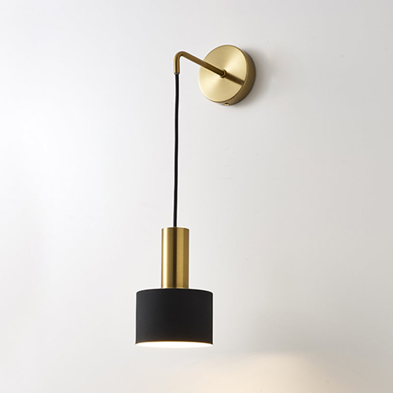 Modern Style Cylindrical Shape Wall Lighting Metal 1 Light Wall Lights for Bedroom