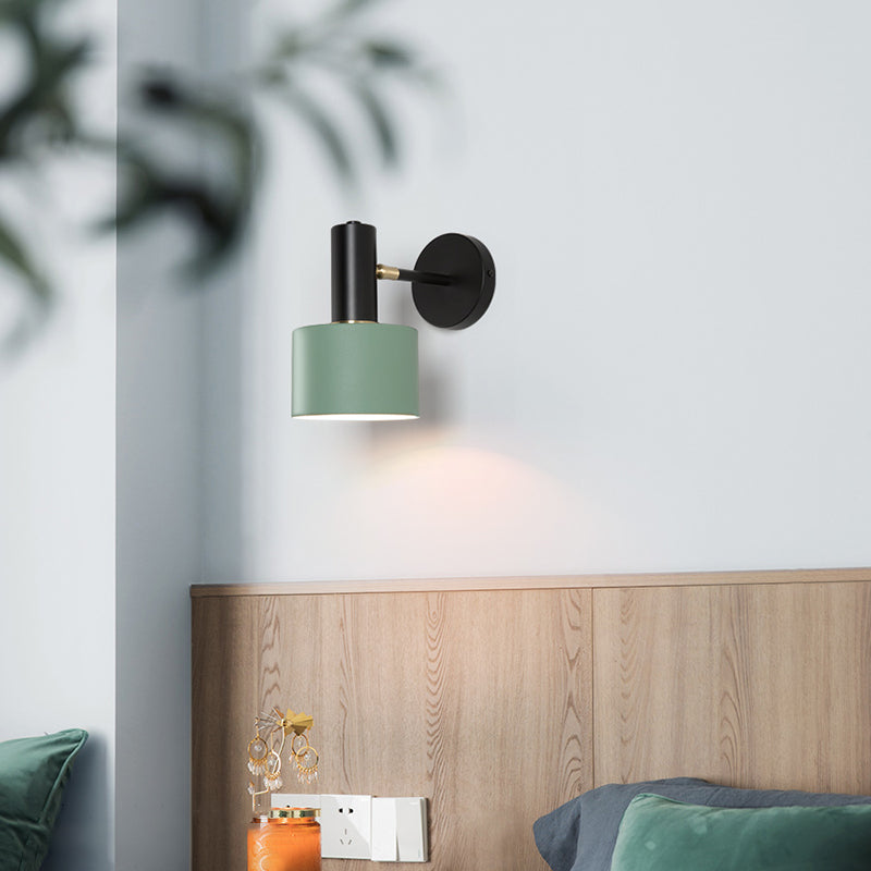 Modern Style Cylindrical Shape Wall Lighting Metal 1 Light Wall Lights for Bedroom