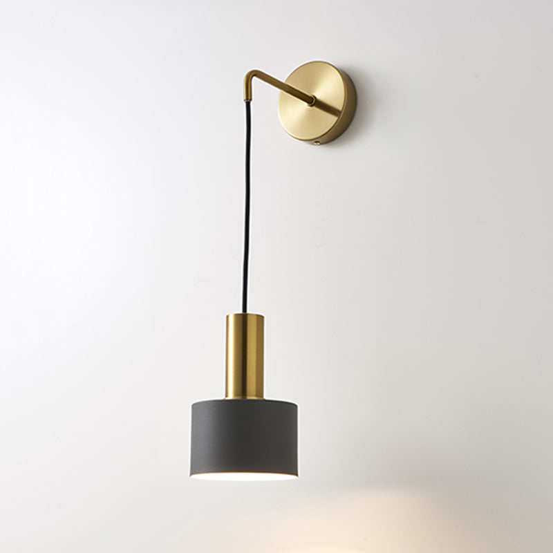 Modern Style Cylindrical Shape Wall Lighting Metal 1 Light Wall Lights for Bedroom