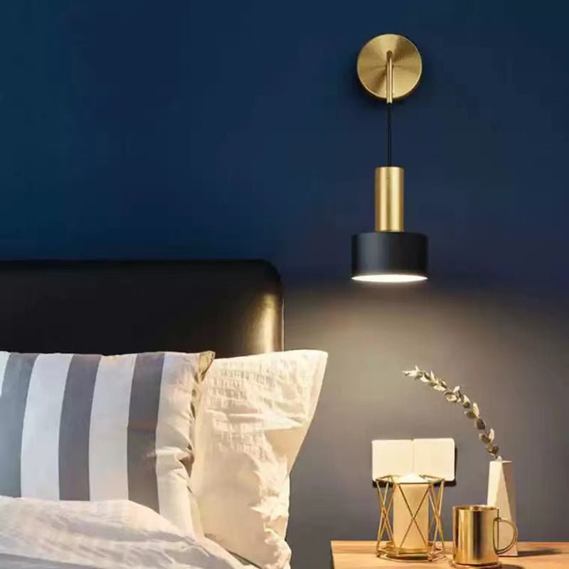 Modern Style Cylindrical Shape Wall Lighting Metal 1 Light Wall Lights for Bedroom