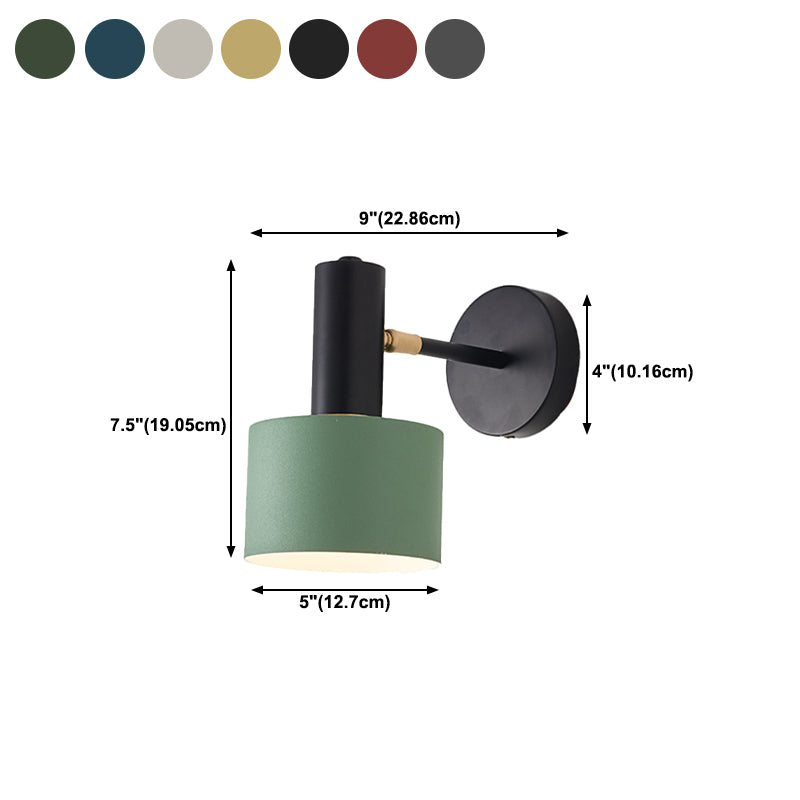 Modern Style Cylindrical Shape Wall Lighting Metal 1 Light Wall Lights for Bedroom