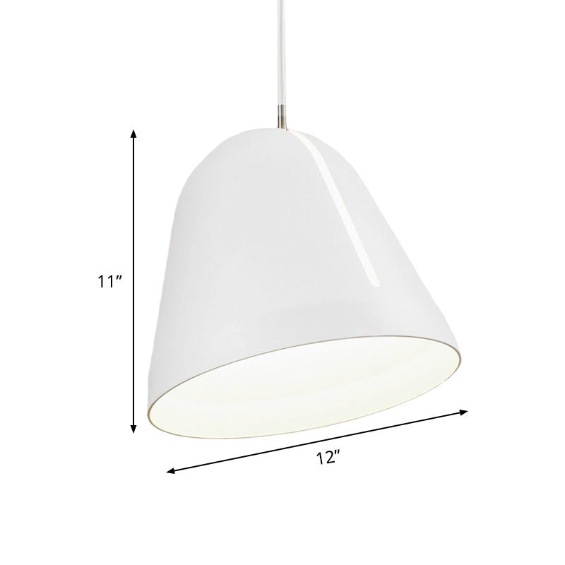 Modernism 1 Head Ceiling Lighting with Aluminum Shade White Dome Hanging Lamp Fixture